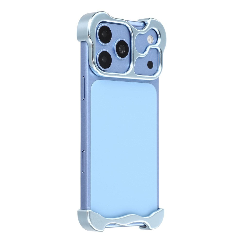 iPhone 18 Pro Max Todelt Metal Bumper Cover - Blå