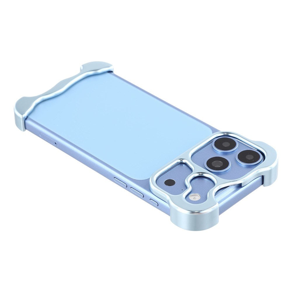 iPhone 18 Pro Max Todelt Metal Bumper Cover - Blå