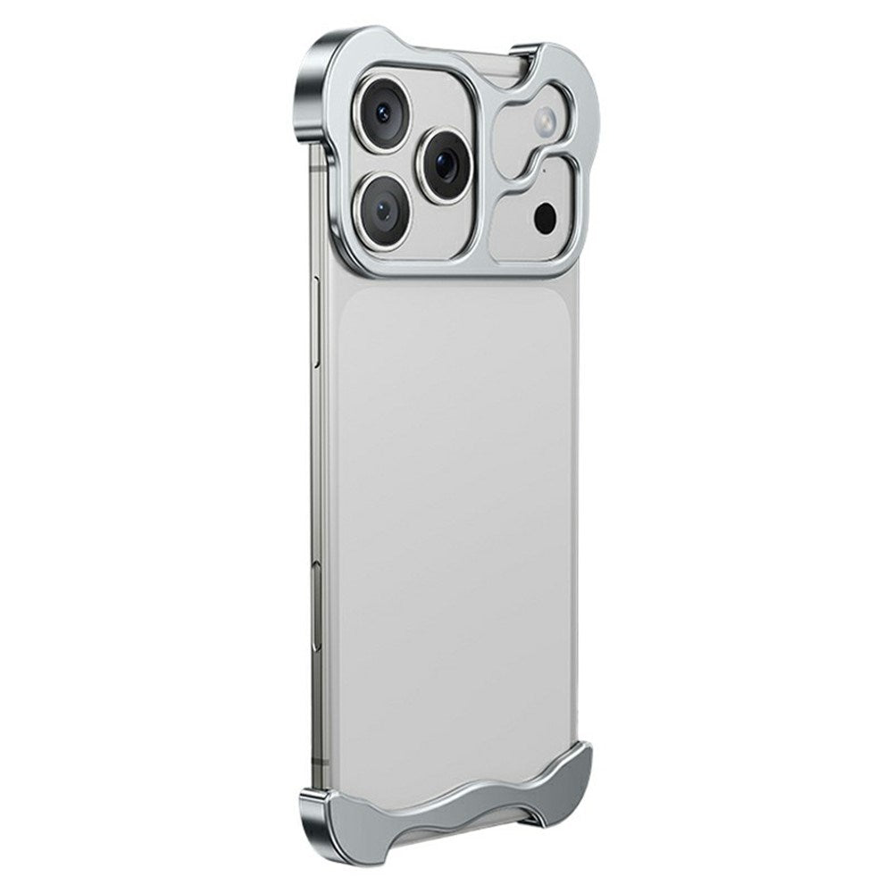 iPhone 18 Pro Max Todelt Metal Bumper Cover - Sølv