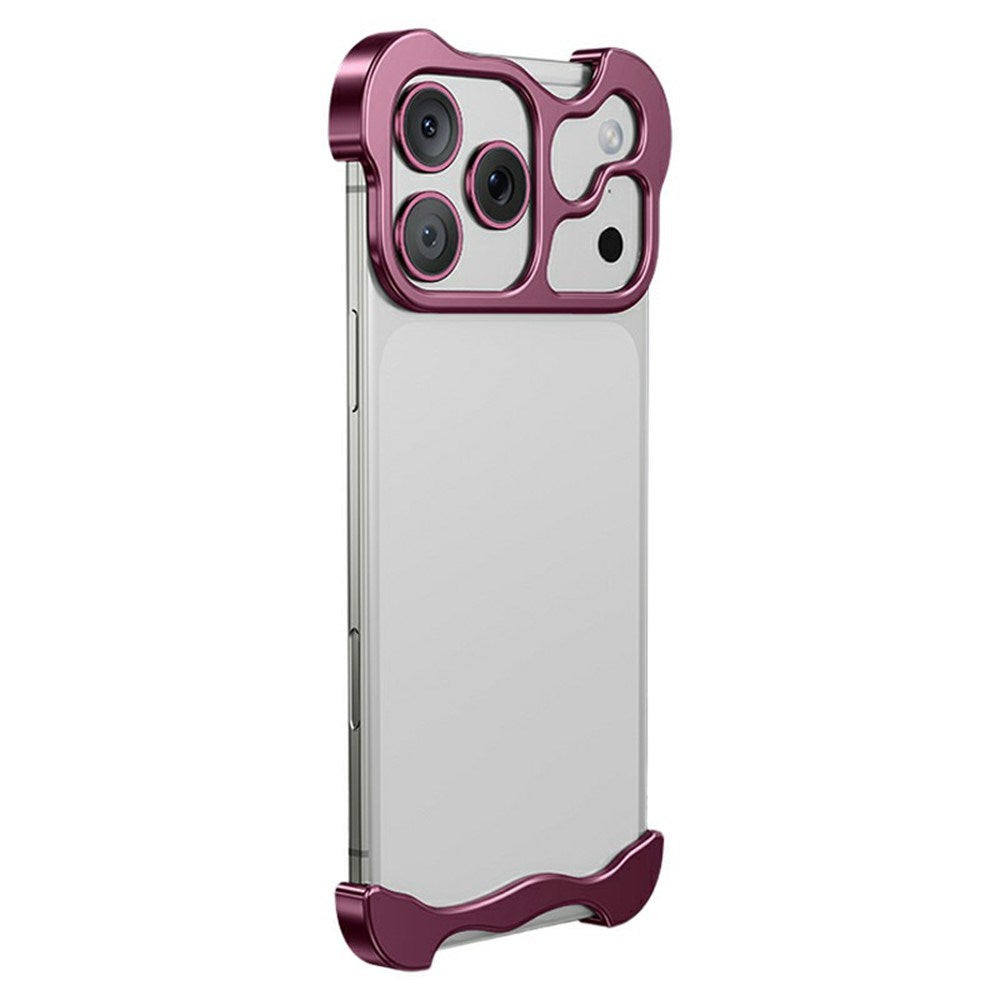 iPhone 18 Pro Max Todelt Metal Bumper Cover - Lilla