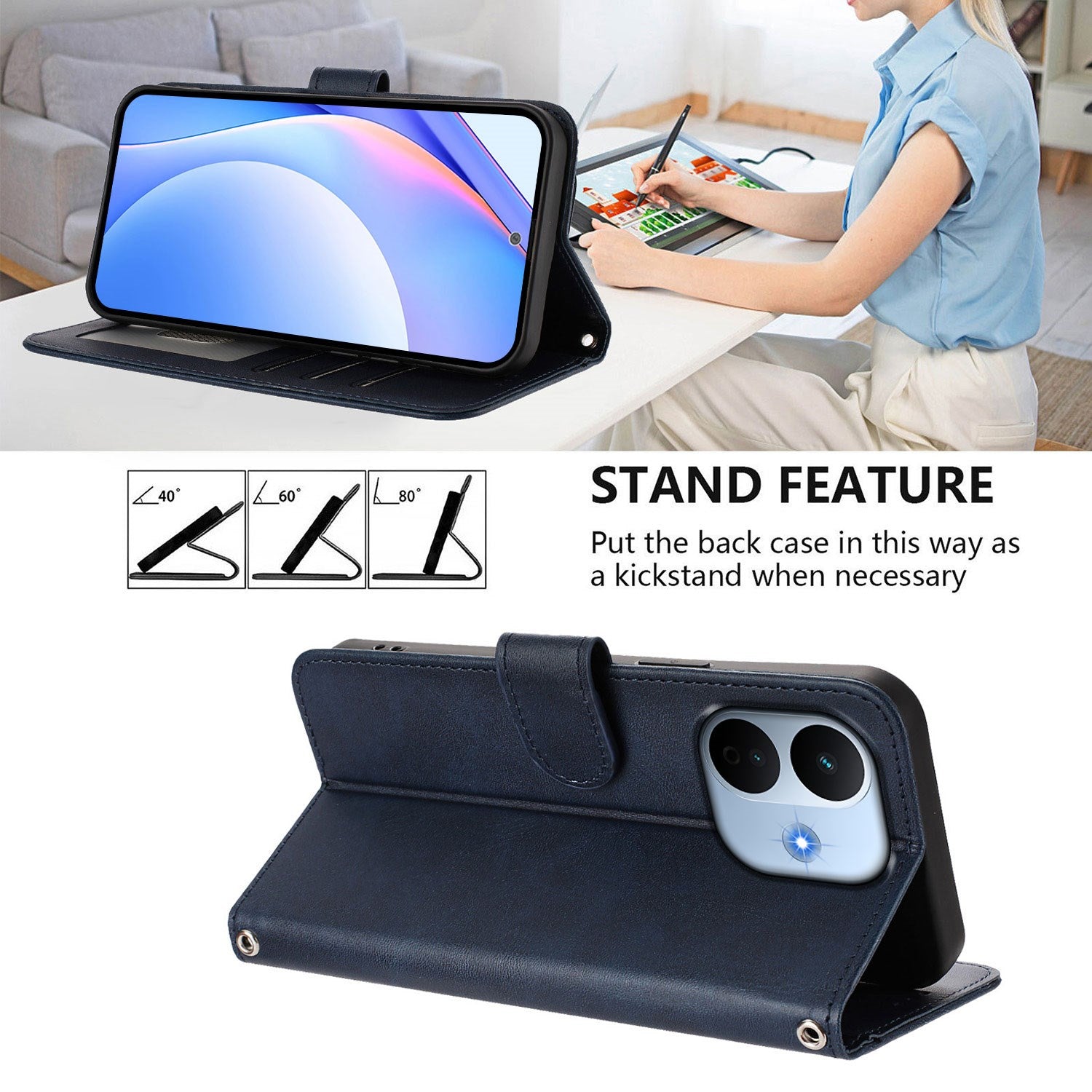 Xiaomi Redmi Note 17 Pro Max (5G) EIDERWOOD Kunstlæder Flip Cover m. Strop - Blå