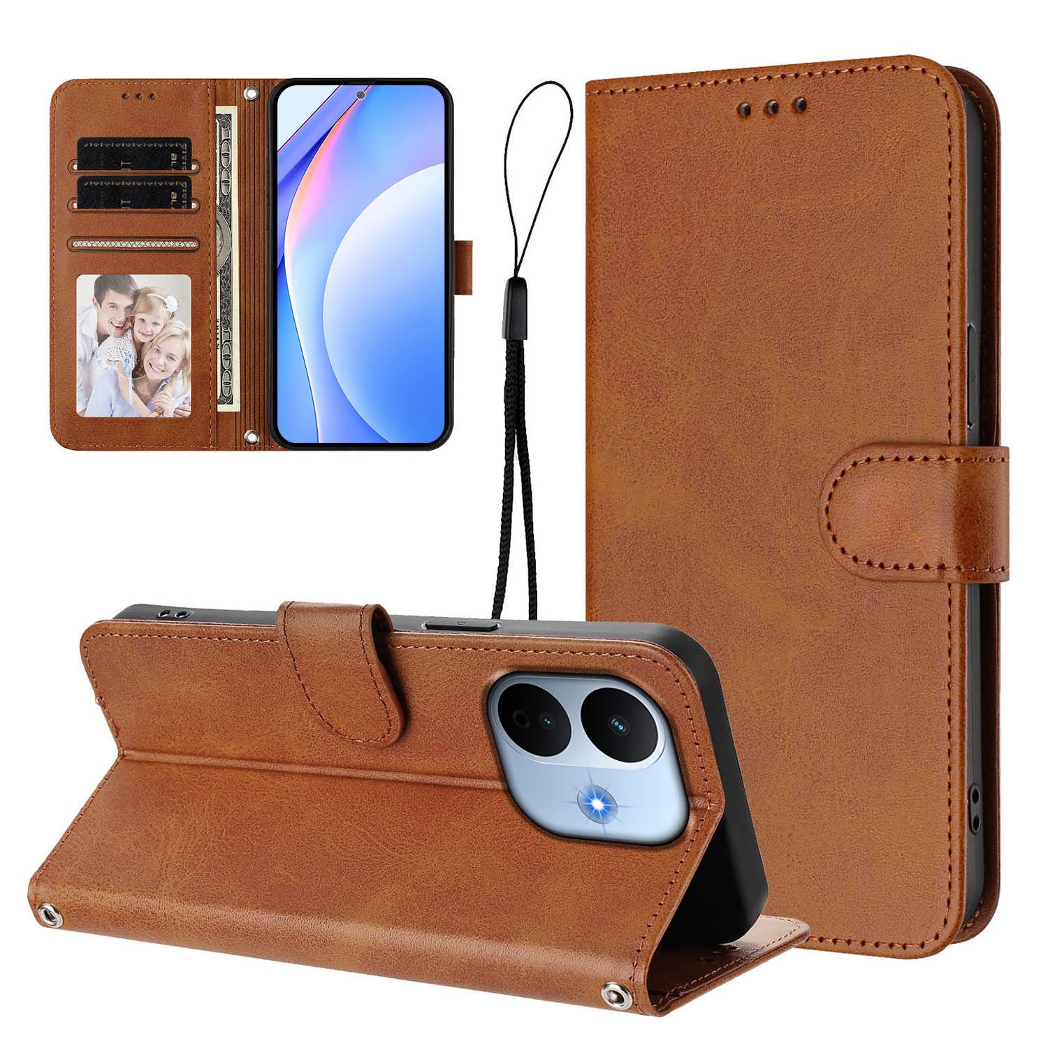 Xiaomi Redmi Note 17 Pro Max (5G) EIDERWOOD Kunstlæder Flip Cover m. Strop - Brun