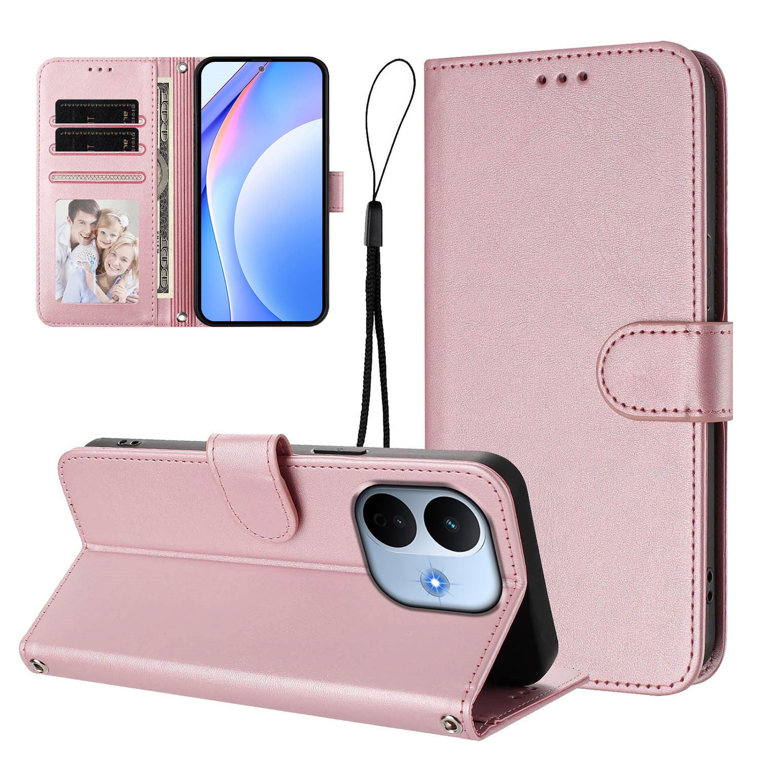Xiaomi Redmi Note 17 Pro Max (5G) EIDERWOOD Kunstlæder Flip Cover m. Strop - Lyserød