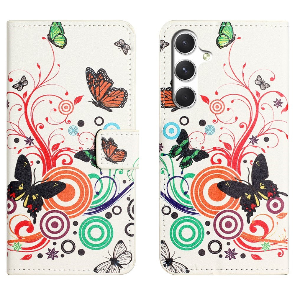 Samsung Galaxy S26 FE EIDERWOOD Flip Cover m. Kortholder og Ståfunktion - Hvid / Sommerfugle