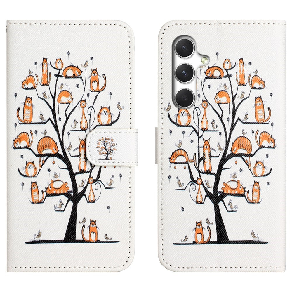 Samsung Galaxy S26 FE EIDERWOOD Flip Cover m. Kortholder og Strop - Katte & Træ