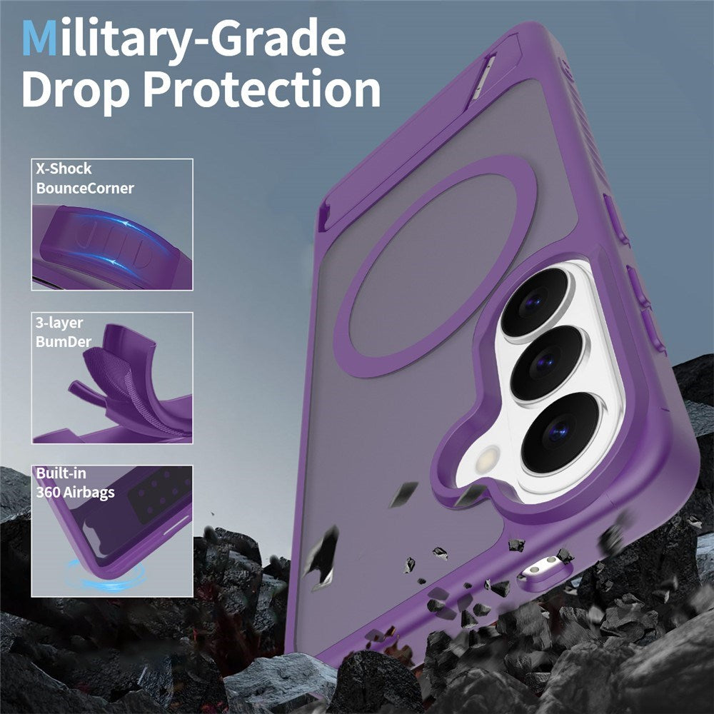 Samsung Galaxy S26 FE / S25 FE EIDERWOOD Hybrid Cover m. Kickstand - MagSafe Kompatibel - Lilla