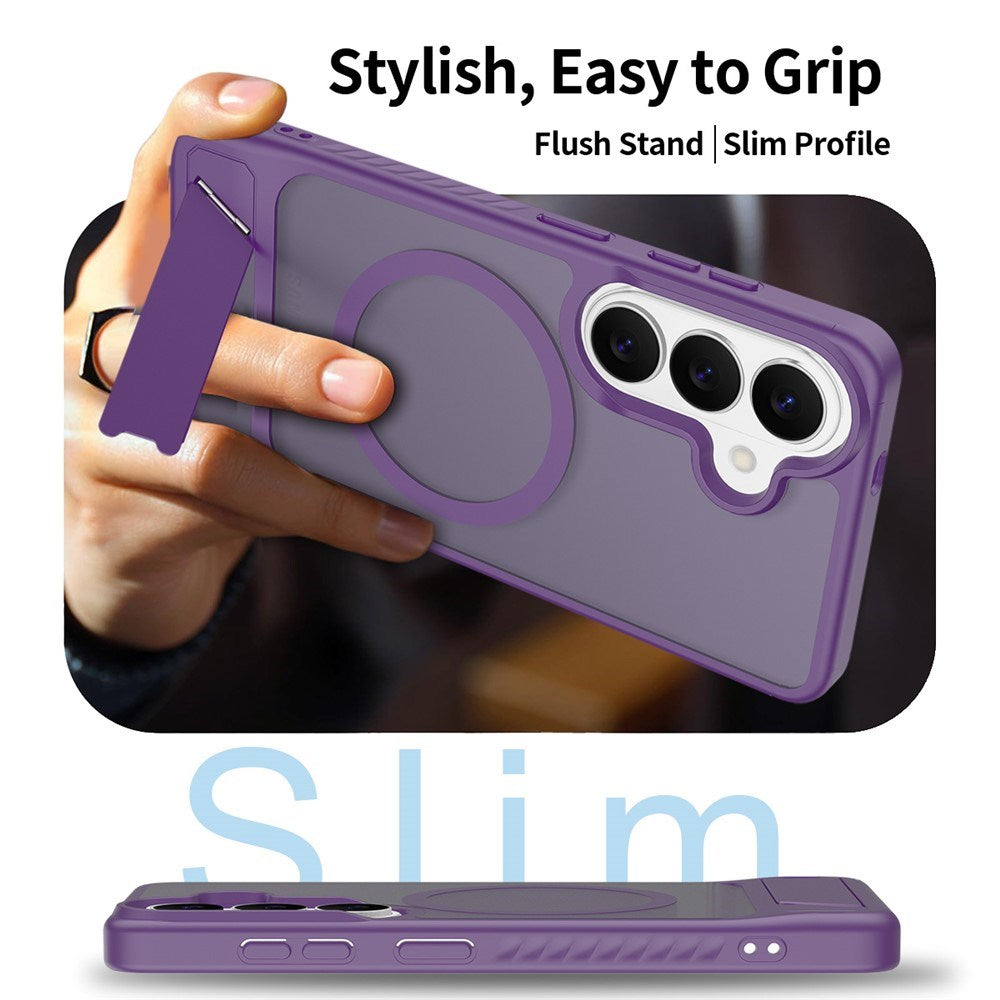 Samsung Galaxy S26 FE / S25 FE EIDERWOOD Hybrid Cover m. Kickstand - MagSafe Kompatibel - Lilla