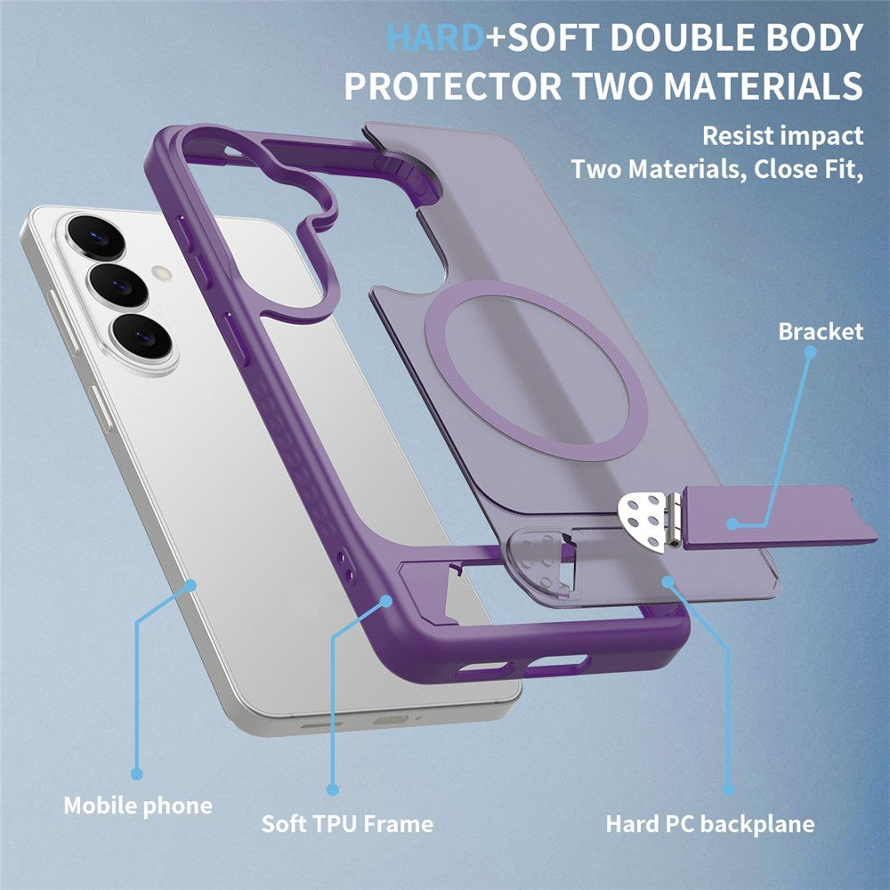 Samsung Galaxy S26 FE / S25 FE EIDERWOOD Hybrid Cover m. Kickstand - MagSafe Kompatibel - Lilla