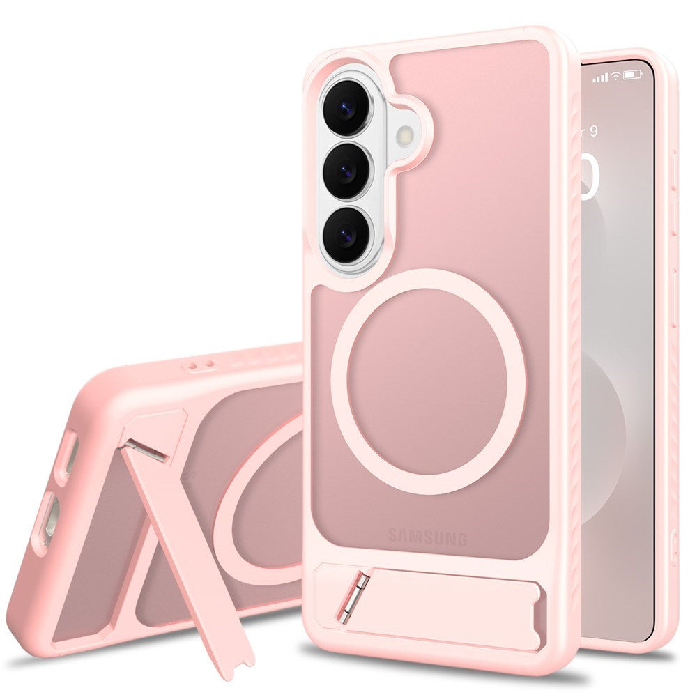 Samsung Galaxy S26 FE / S25 FE EIDERWOOD Hybrid Cover m. Kickstand - MagSafe Kompatibel - Lyserød
