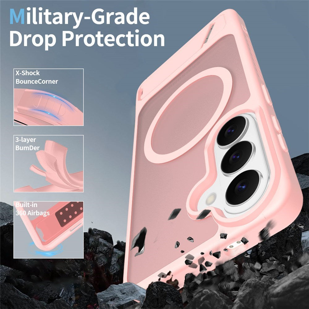 Samsung Galaxy S26 FE / S25 FE EIDERWOOD Hybrid Cover m. Kickstand - MagSafe Kompatibel - Lyserød