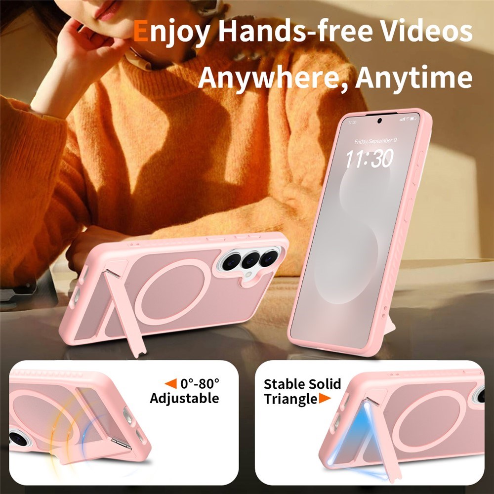 Samsung Galaxy S26 FE / S25 FE EIDERWOOD Hybrid Cover m. Kickstand - MagSafe Kompatibel - Lyserød