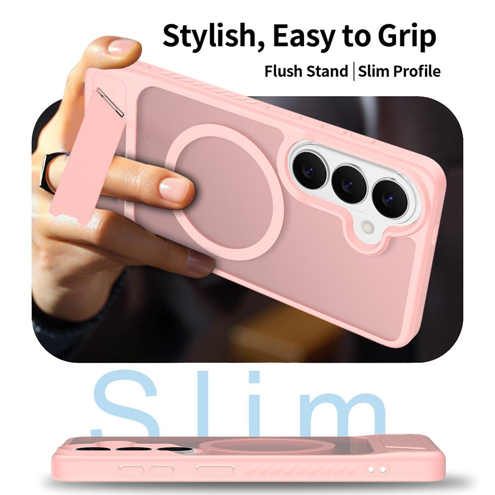 Samsung Galaxy S26 FE / S25 FE EIDERWOOD Hybrid Cover m. Kickstand - MagSafe Kompatibel - Lyserød
