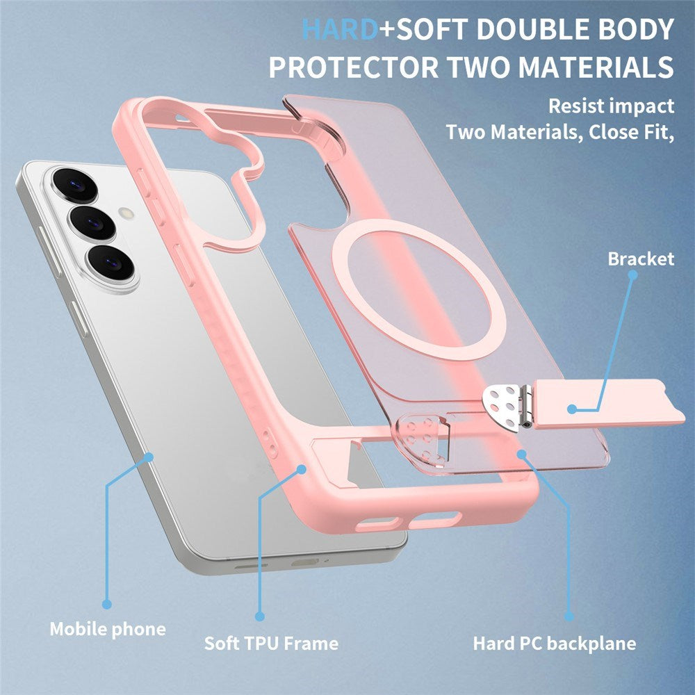 Samsung Galaxy S26 FE / S25 FE EIDERWOOD Hybrid Cover m. Kickstand - MagSafe Kompatibel - Lyserød