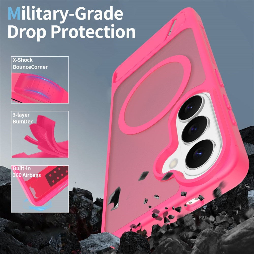 Samsung Galaxy S26 FE / S25 FE EIDERWOOD Hybrid Cover m. Kickstand - MagSafe Kompatibel - Pink