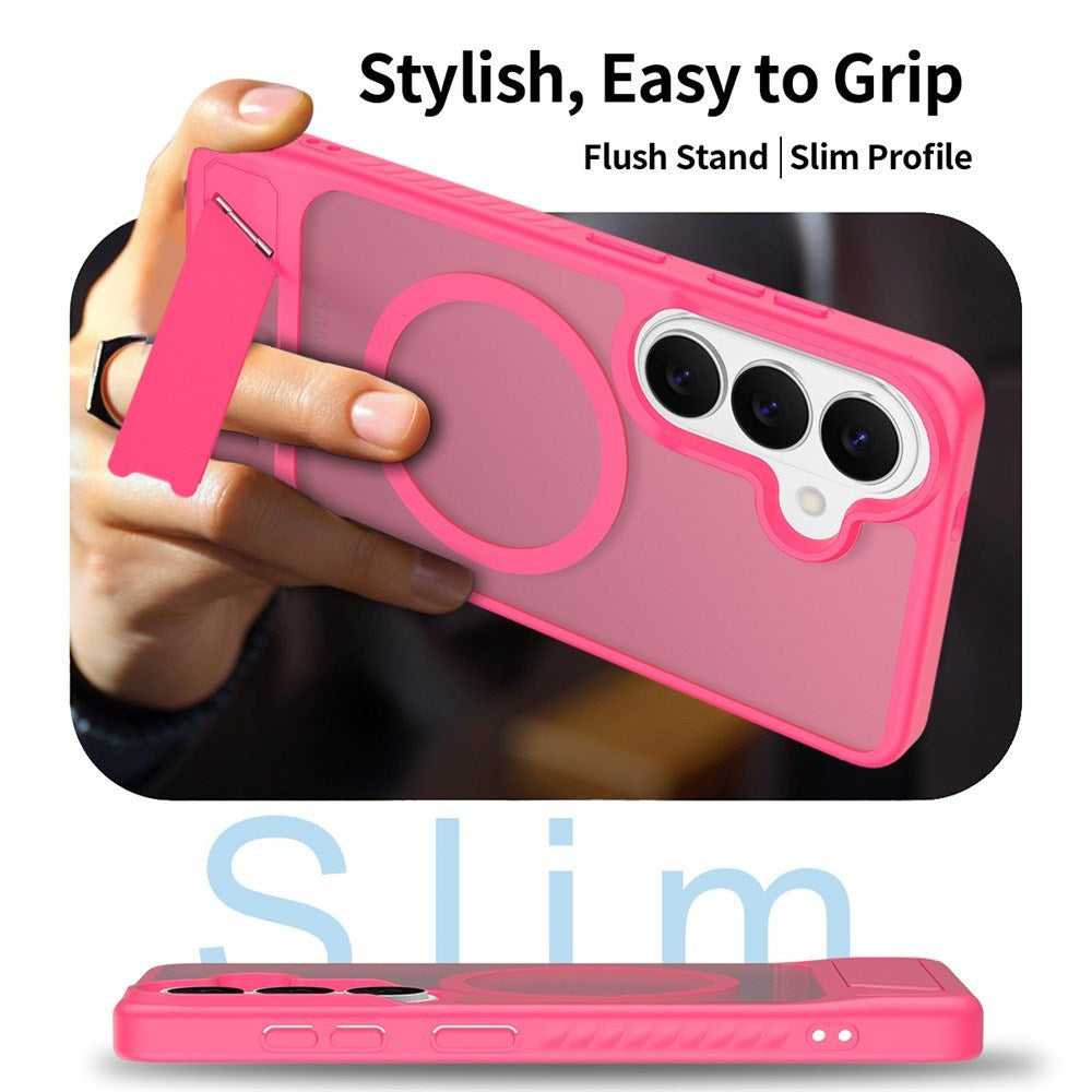 Samsung Galaxy S26 FE / S25 FE EIDERWOOD Hybrid Cover m. Kickstand - MagSafe Kompatibel - Pink