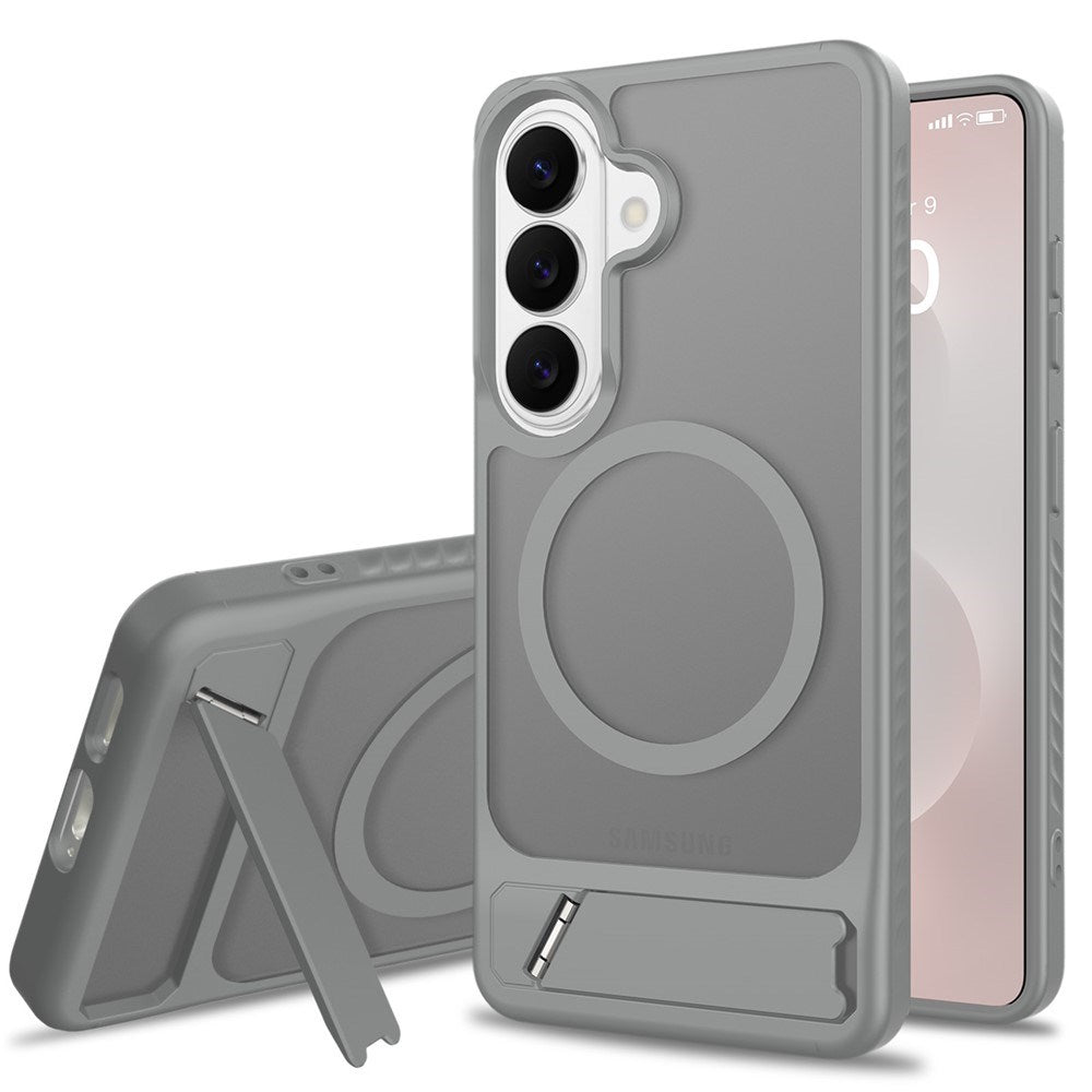 Samsung Galaxy S26 FE / S25 FE EIDERWOOD Hybrid Cover m. Kickstand - MagSafe Kompatibel - Grå