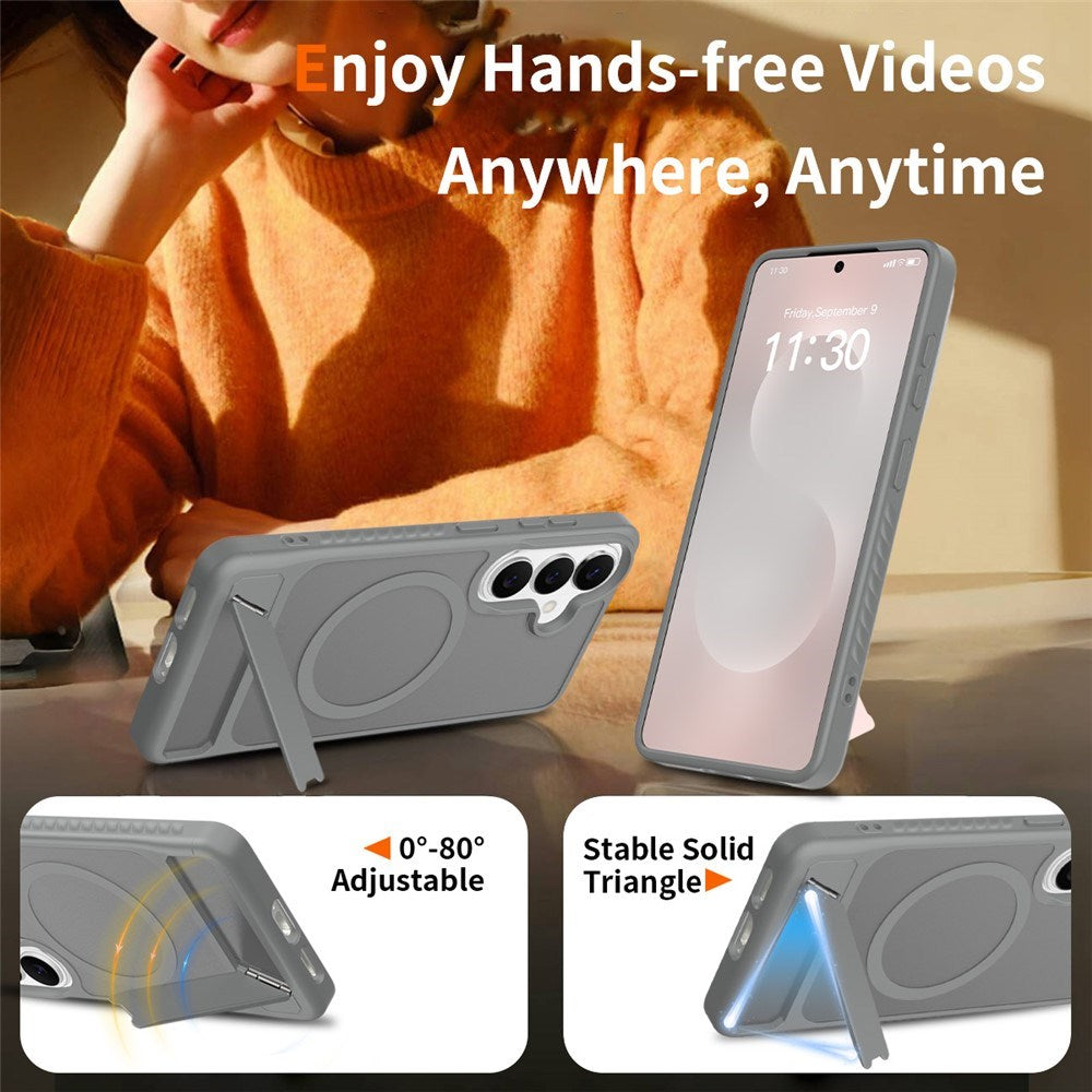 Samsung Galaxy S26 FE / S25 FE EIDERWOOD Hybrid Cover m. Kickstand - MagSafe Kompatibel - Grå