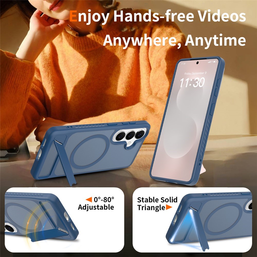 Samsung Galaxy S26 FE / S25 FE EIDERWOOD Hybrid Cover m. Kickstand - MagSafe Kompatibel - Blå