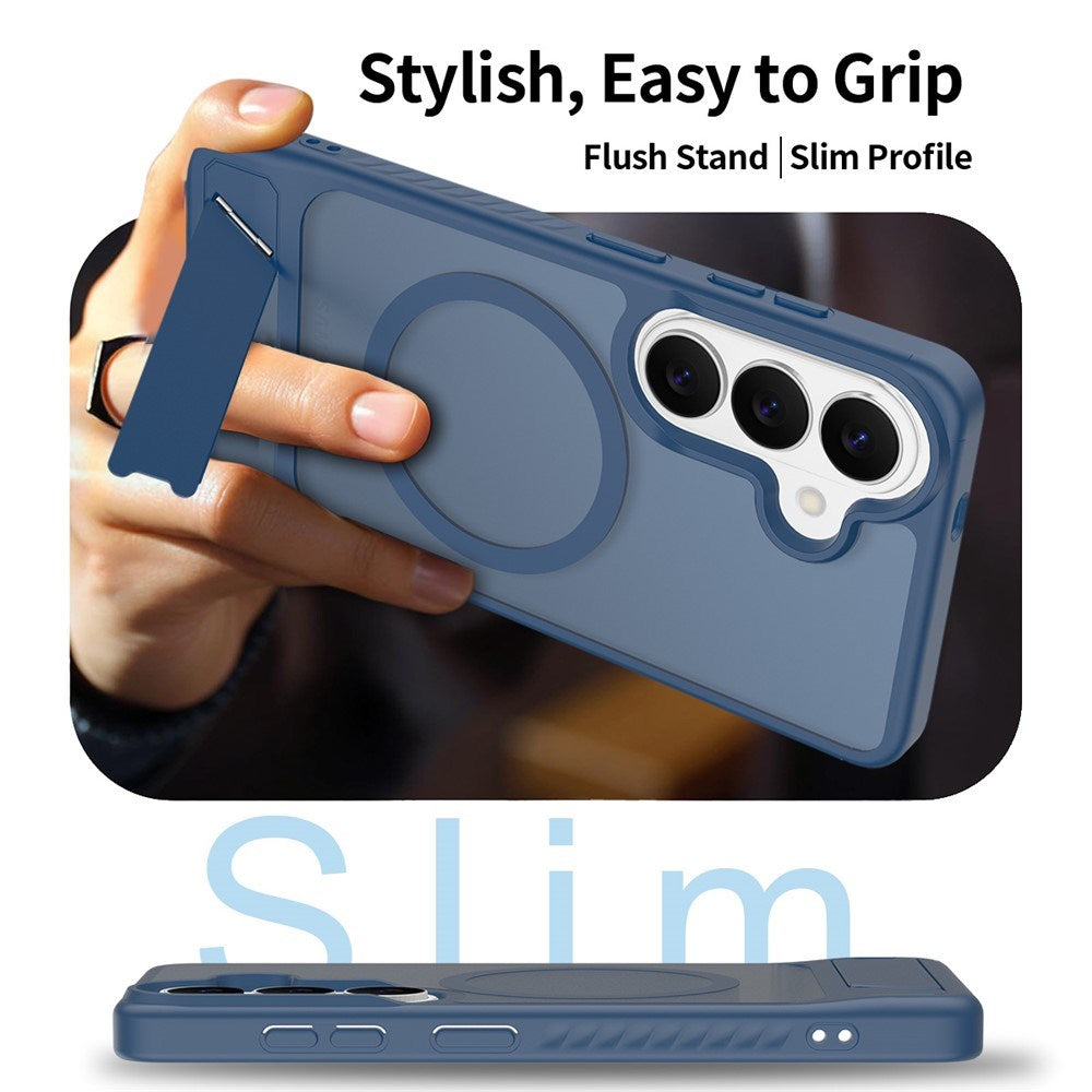 Samsung Galaxy S26 FE / S25 FE EIDERWOOD Hybrid Cover m. Kickstand - MagSafe Kompatibel - Blå