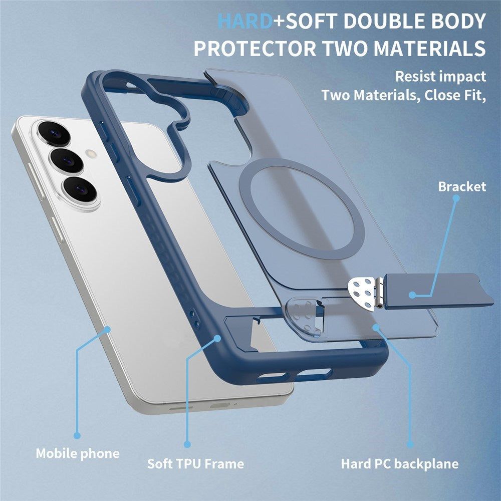 Samsung Galaxy S26 FE / S25 FE EIDERWOOD Hybrid Cover m. Kickstand - MagSafe Kompatibel - Blå