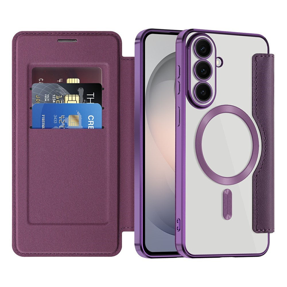 Samsung Galaxy S26 FE EIDERWOOD Flip Cover m. RFID Blokering og Kameralinsebeskyttelse - Lilla / Gennemsigtig