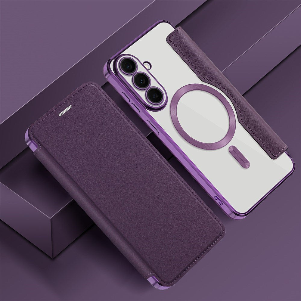 Samsung Galaxy S26 FE EIDERWOOD Flip Cover m. RFID Blokering og Kameralinsebeskyttelse - Lilla / Gennemsigtig