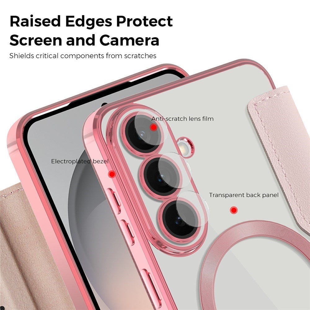 Samsung Galaxy S26 FE EIDERWOOD Flip Cover m. RFID Blokering og Kameralinsebeskyttelse - Lyserød / Gennemsigtig