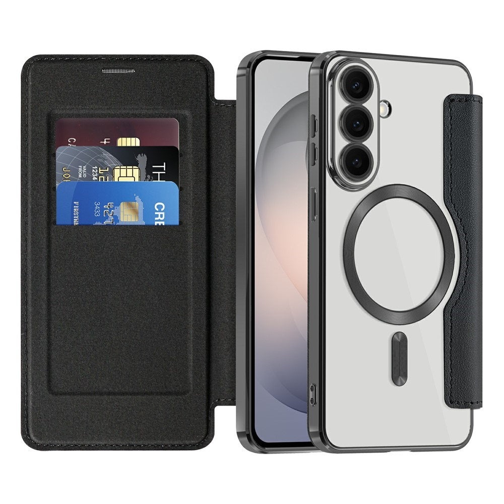 Samsung Galaxy S26 FE EIDERWOOD Flip Cover m. RFID Blokering og Kameralinsebeskyttelse - Sort / Gennemsigtig