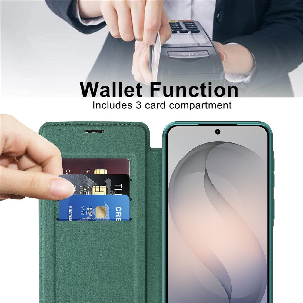Samsung Galaxy S26 FE EIDERWOOD Flip Cover m. RFID Blokering og Kameralinsebeskyttelse - Grøn / Gennemsigtig