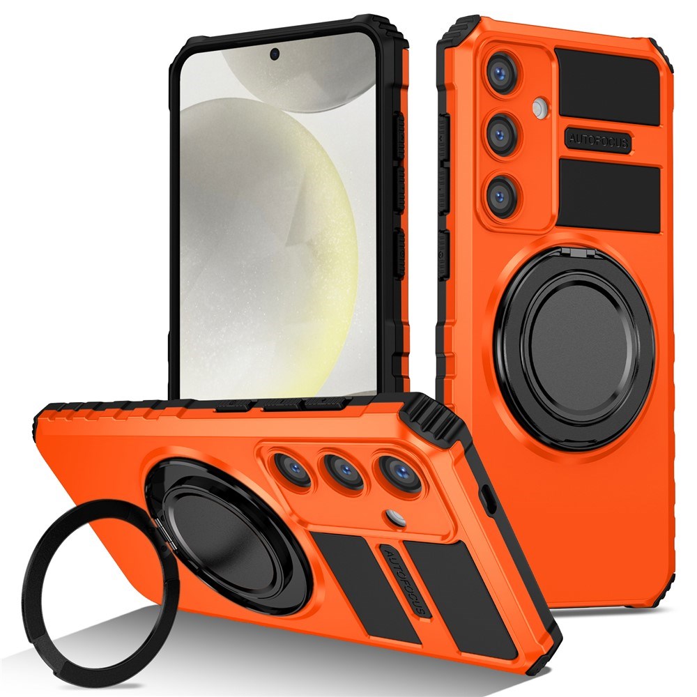 Samsung Galaxy S26 FE / S25 FE EIDERWOOD Håndværkercover m. Magnetisk Kickstand - Orange