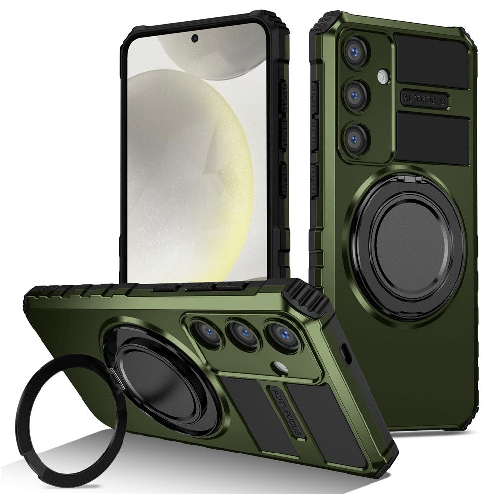 Samsung Galaxy S26 FE / S25 FE EIDERWOOD Håndværkercover m. Magnetisk Kickstand - Grøn