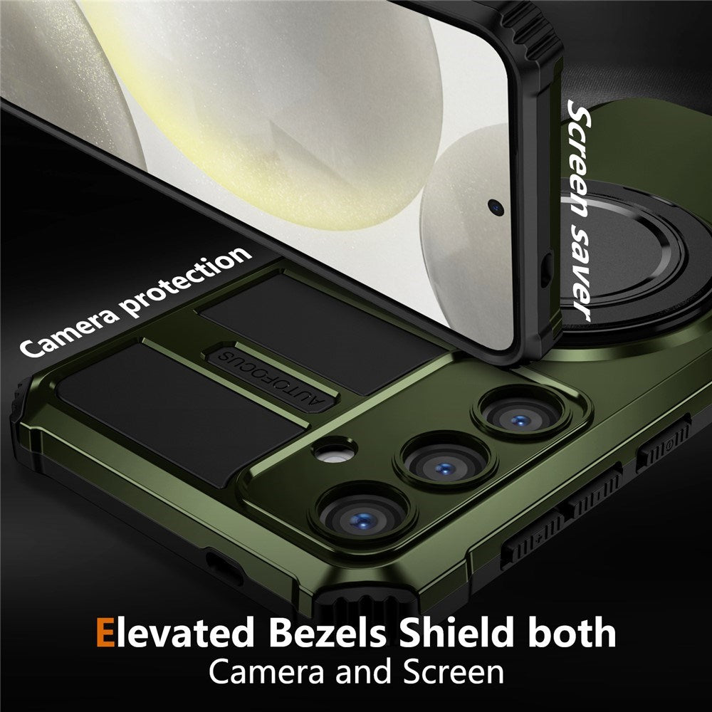 Samsung Galaxy S26 FE / S25 FE EIDERWOOD Håndværkercover m. Magnetisk Kickstand - Grøn