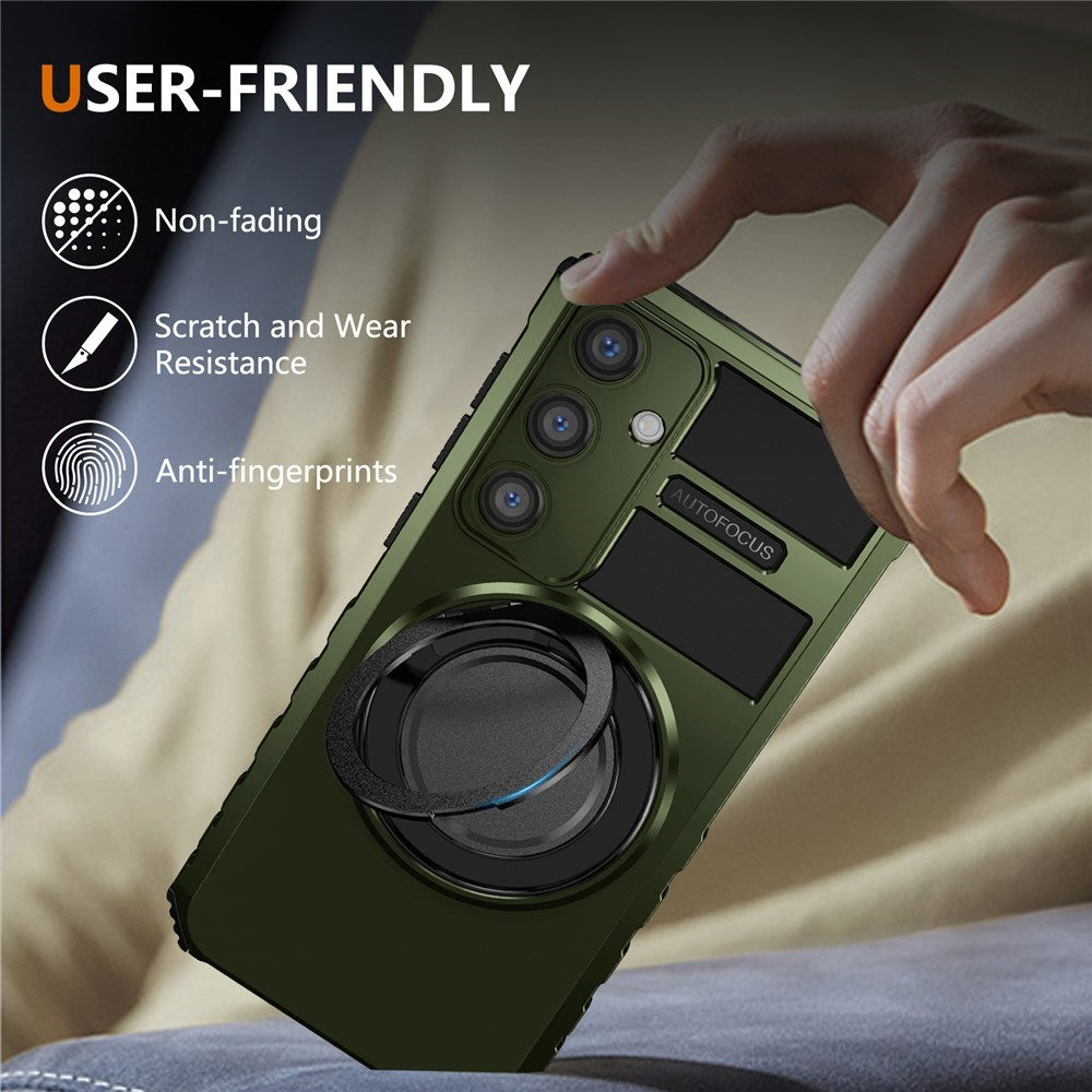 Samsung Galaxy S26 FE / S25 FE EIDERWOOD Håndværkercover m. Magnetisk Kickstand - Grøn