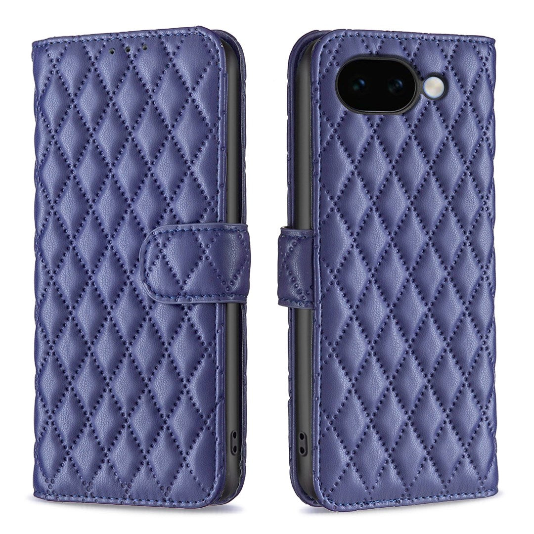 Google Pixel 11a EIDERWOOD Tekstureret Kunstlæder Flip Cover m. Kortholder & Ståfunktion - Blå