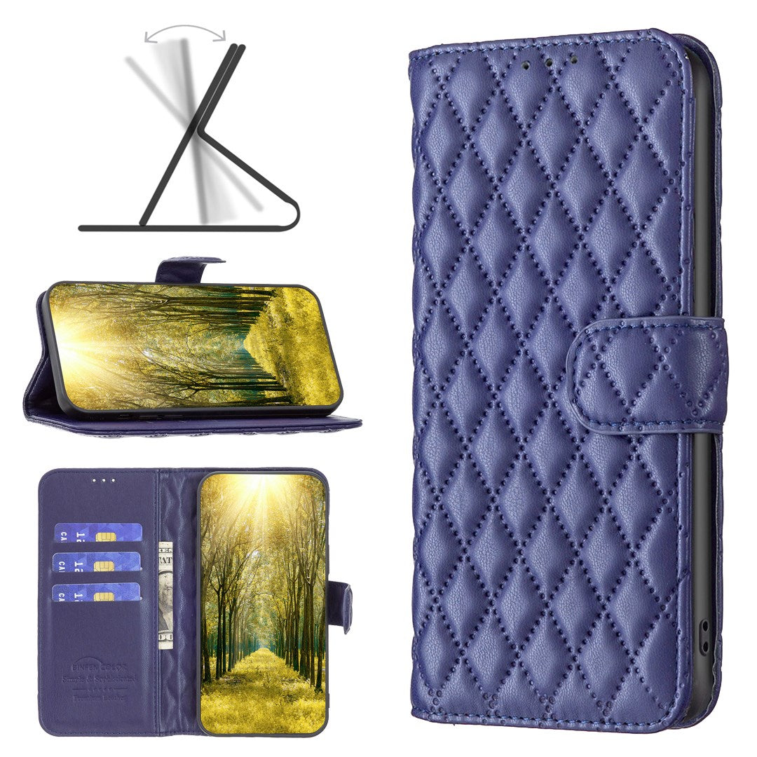 Google Pixel 11a EIDERWOOD Tekstureret Kunstlæder Flip Cover m. Kortholder & Ståfunktion - Blå