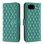 Google Pixel 11a EIDERWOOD Tekstureret Kunstlæder Flip Cover m. Kortholder & Ståfunktion - Grøn