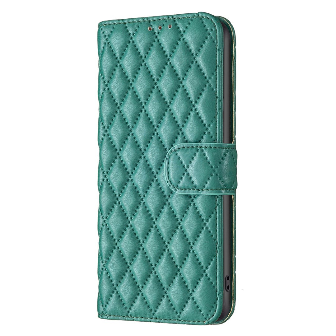 Google Pixel 11a EIDERWOOD Tekstureret Kunstlæder Flip Cover m. Kortholder & Ståfunktion - Grøn