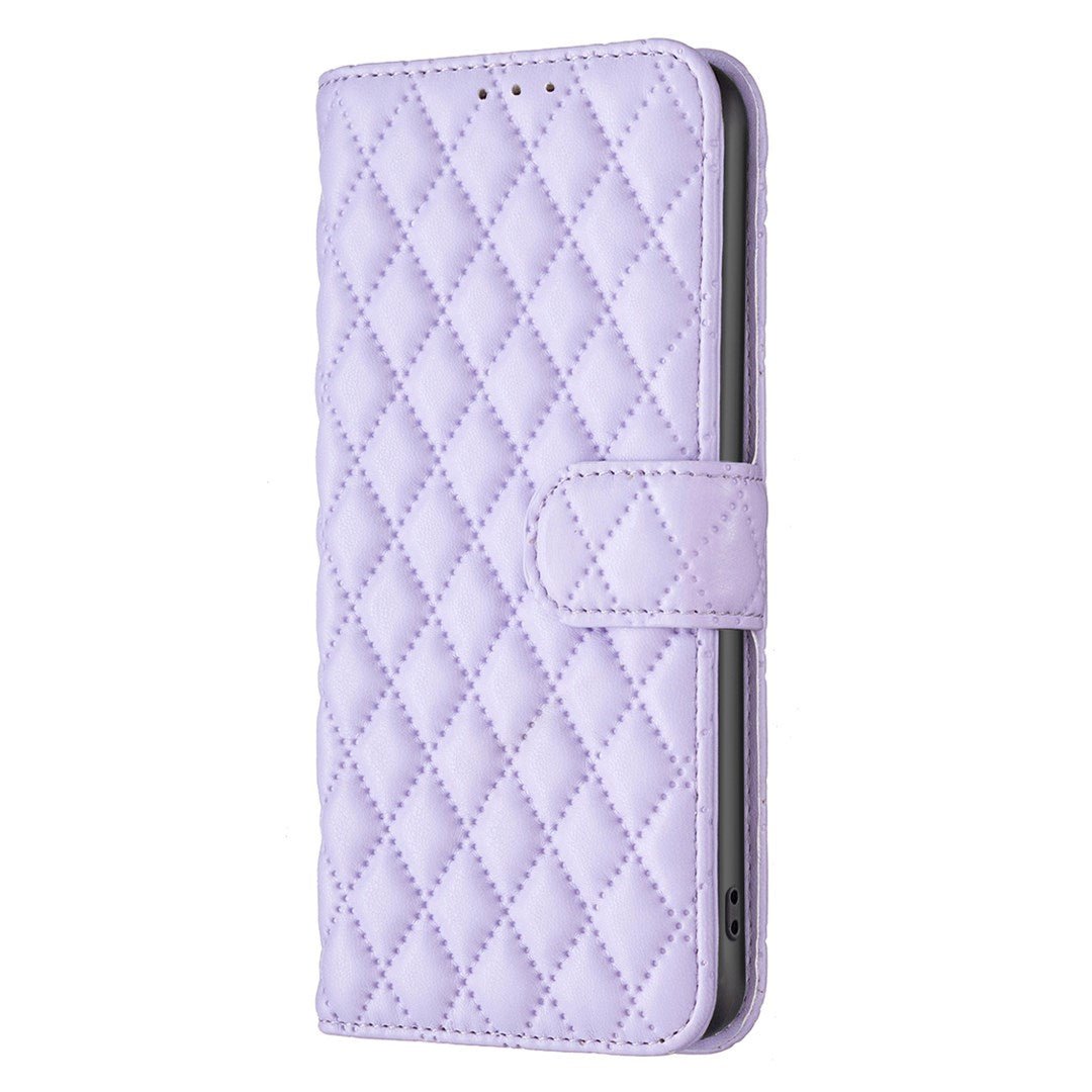 Google Pixel 11a EIDERWOOD Tekstureret Kunstlæder Flip Cover m. Kortholder & Ståfunktion - Lilla