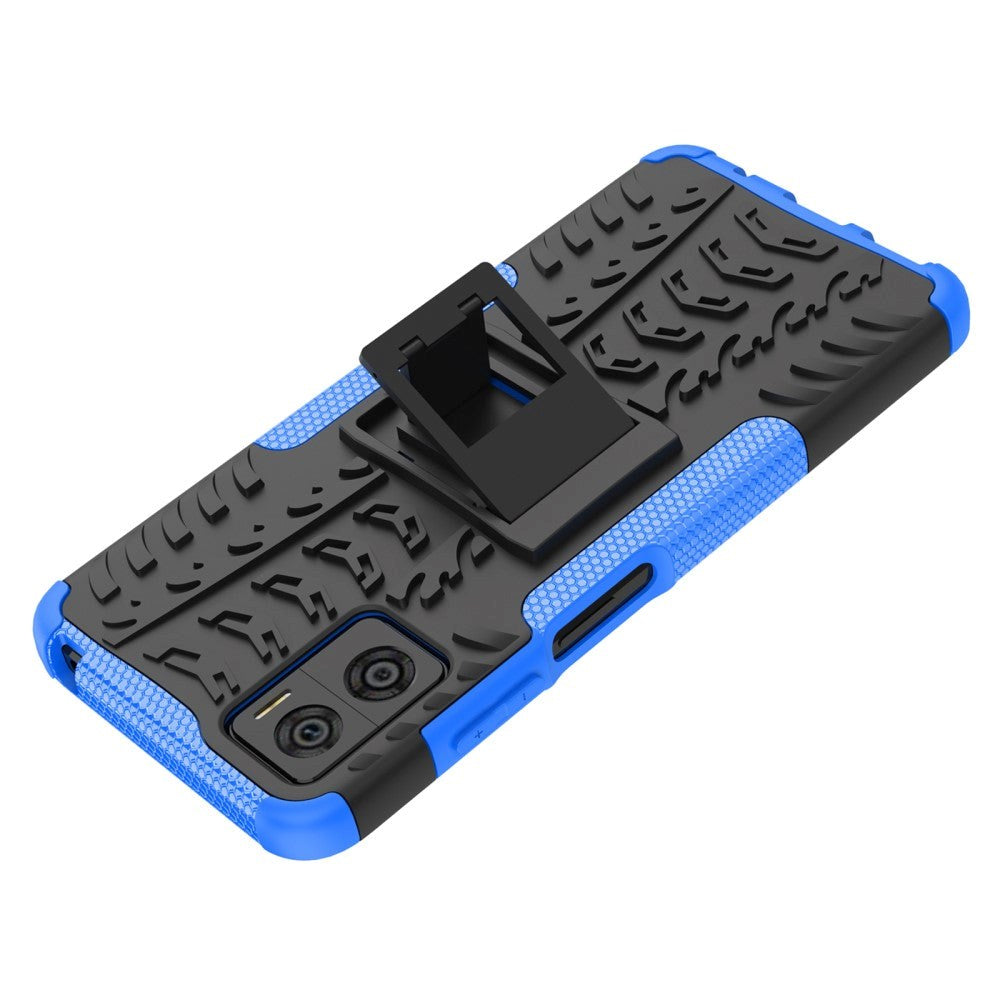 Motorola Moto E22 Cool Tyre Håndværker Cover m. Stander - Sort / Blå