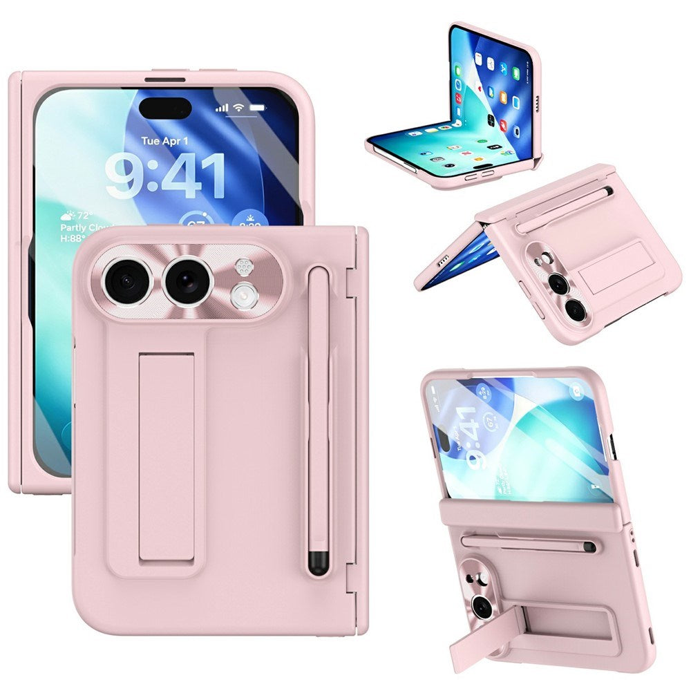 iPhone Fold EIDERWOOD Cover m. Skærmbeskyttelse, Kamerabeskyttelse og Stylus - Lyserød