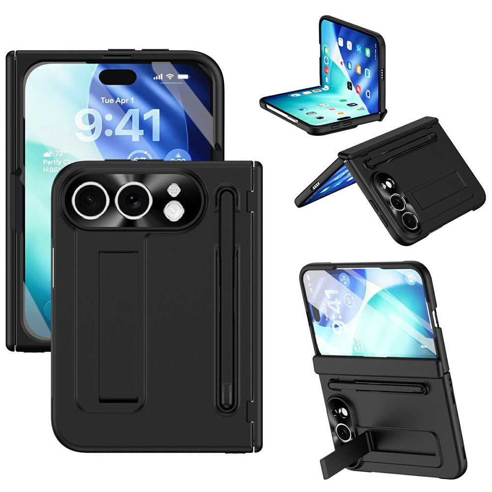 iPhone Fold EIDERWOOD Cover m. Skærmbeskyttelse, Kamerabeskyttelse og Stylus - Sort