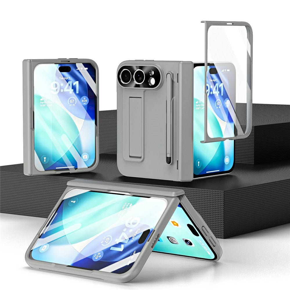 iPhone Fold EIDERWOOD Cover m. Skærmbeskyttelse, Kamerabeskyttelse og Stylus - Grå