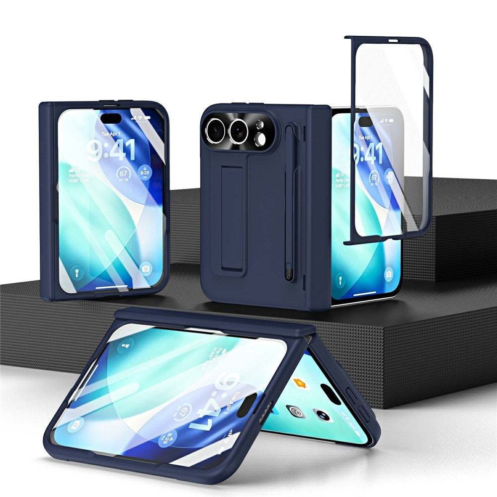 iPhone Fold EIDERWOOD Cover m. Skærmbeskyttelse, Kamerabeskyttelse og Stylus - Blå
