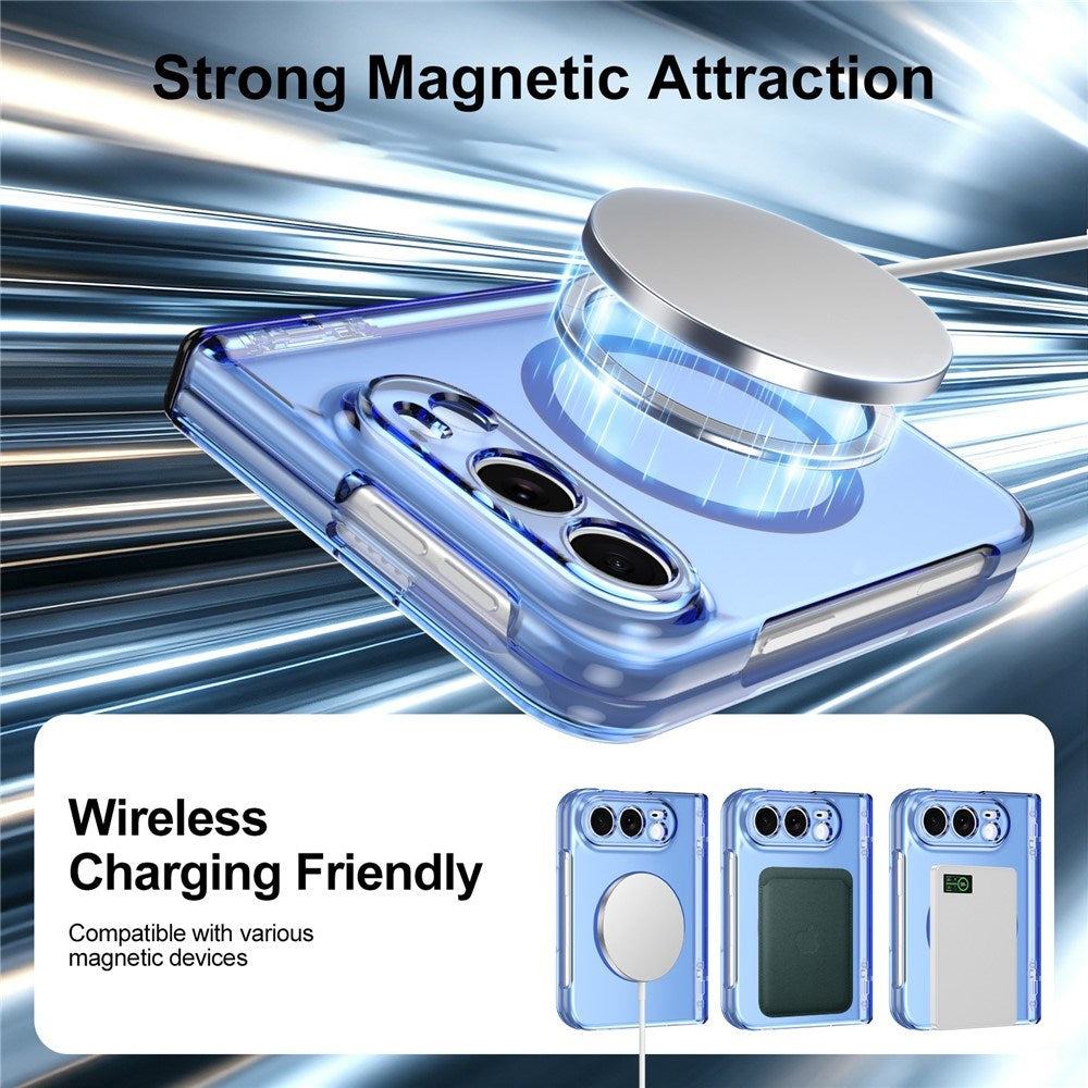 iPhone Fold EIDERWOOD Hybrid Cover m. Skærmbeskyttelse - MagSafe Kompatibel - Gennemsigtig / Blå