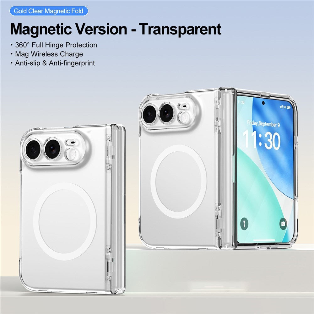 iPhone Fold EIDERWOOD Hybrid Cover m. Skærmbeskyttelse - MagSafe Kompatibel - Gennemsigtig / Hvid