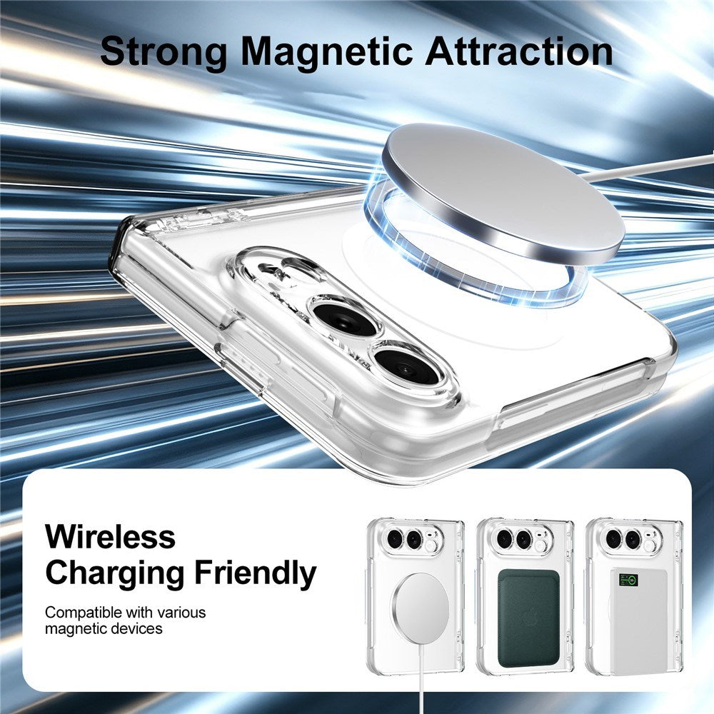 iPhone Fold EIDERWOOD Hybrid Cover m. Skærmbeskyttelse - MagSafe Kompatibel - Gennemsigtig / Hvid