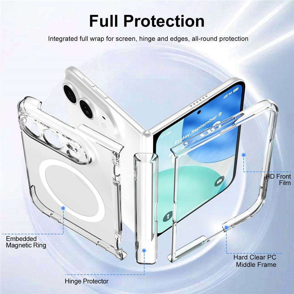 iPhone Fold EIDERWOOD Hybrid Cover m. Skærmbeskyttelse - MagSafe Kompatibel - Gennemsigtig / Hvid