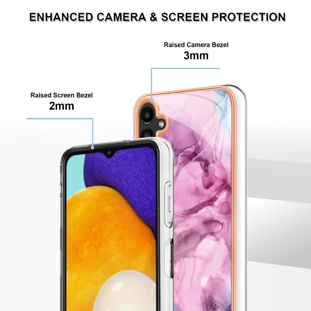 Samsung Galaxy A34 (5G) Hybrid Plastik Cover - Lyserød Marmor