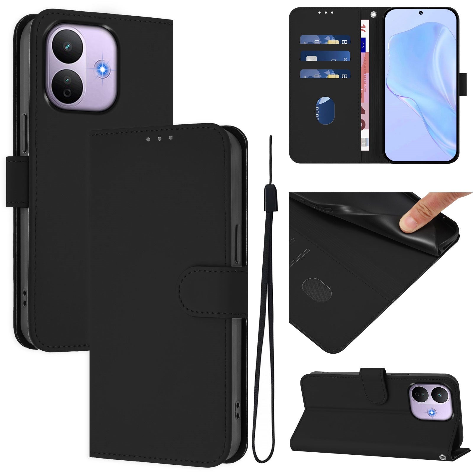 Xiaomi Redmi Note 17 Pro (5G) EIDERWOOD Kunstlæder Flip Cover m. Strop - Sort