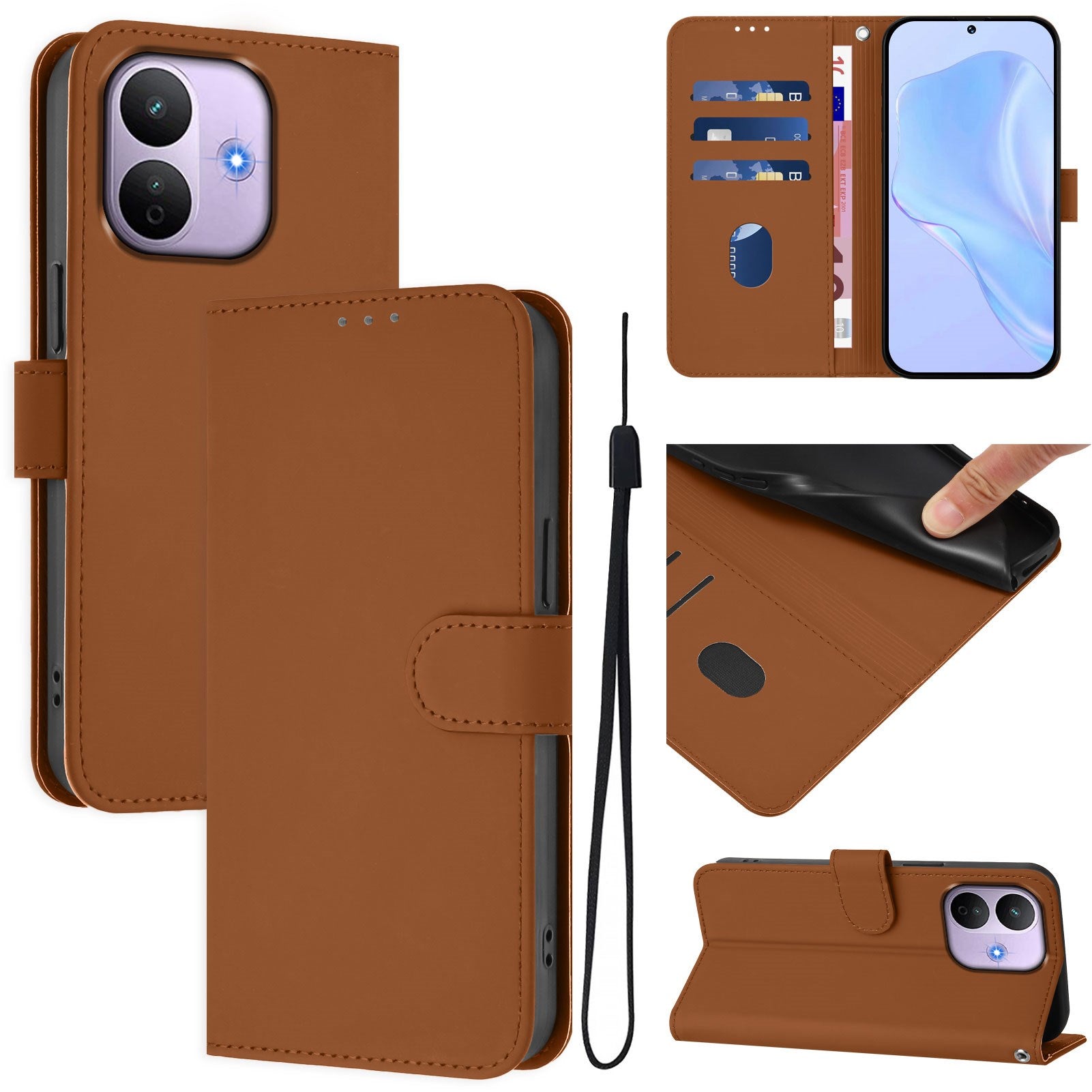 Xiaomi Redmi Note 17 Pro (5G) EIDERWOOD Kunstlæder Flip Cover m. Strop - Brun